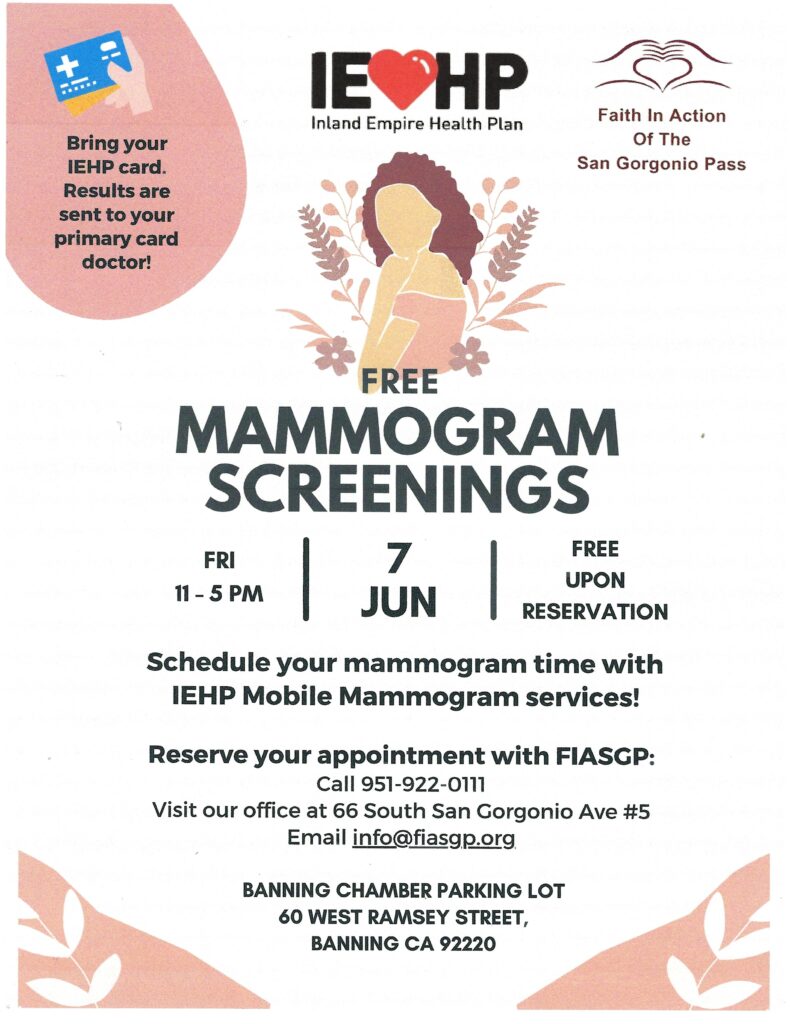 FREE Mammogram Screenings @ Banning Chamber Parking Lot | Banning | California | United States