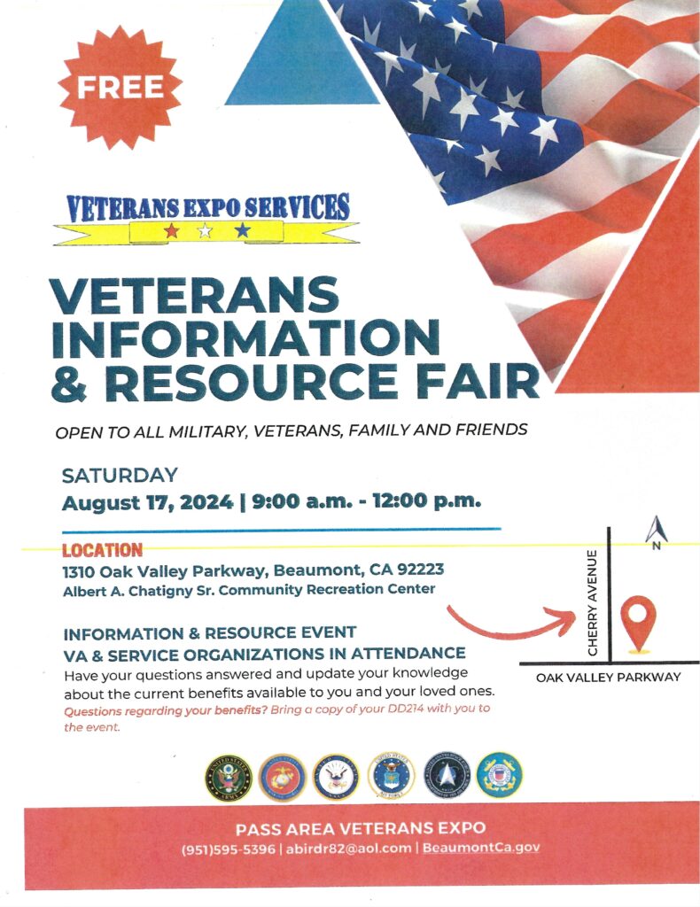 Veteran's Information & Resource Fair @ Chatigny, Sr. Community Center | Beaumont | California | United States