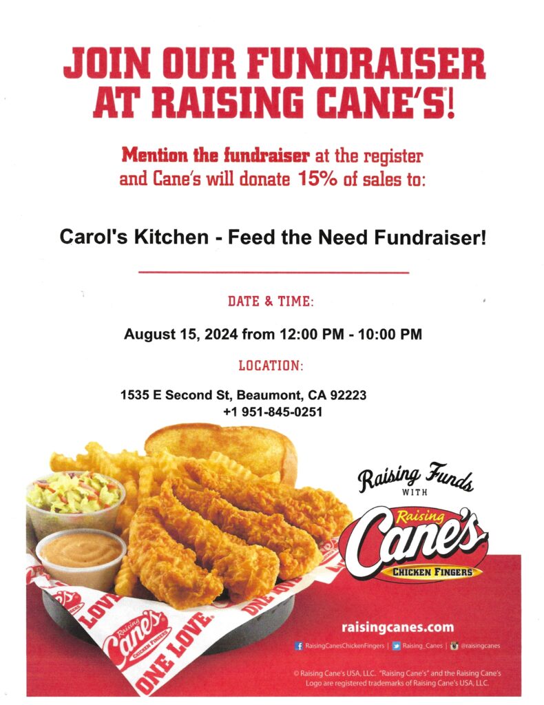 Raising Cane's / Carol's Kitchen Fundraiser @ Raising Cane's