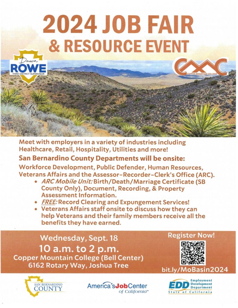 Job Fair & Resource Event @ Copper Mountain College | Joshua Tree | California | United States