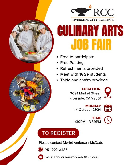 Culinary Arts Job Fair @ Riverside City College | Riverside | California | United States