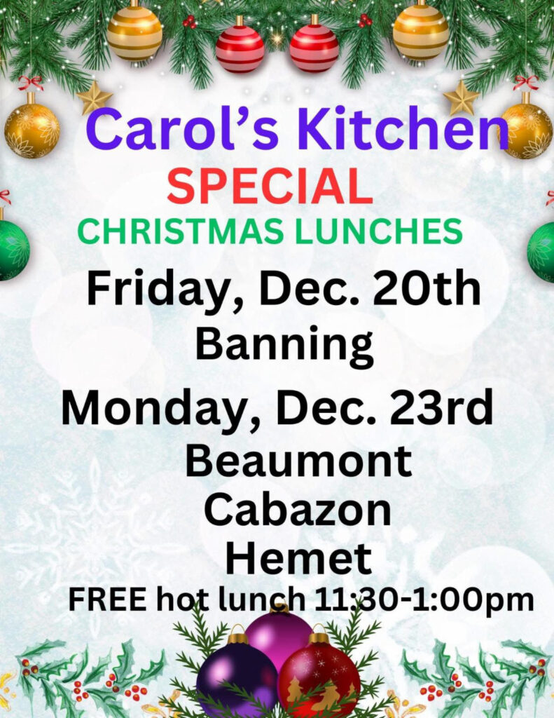 Carol's Kitchen FREE Hot Lunch @ Banning, CA | Banning | California | United States