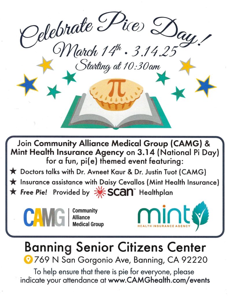 Pie Day Celebration @ Banning Senior Citizens Center | Banning | California | United States